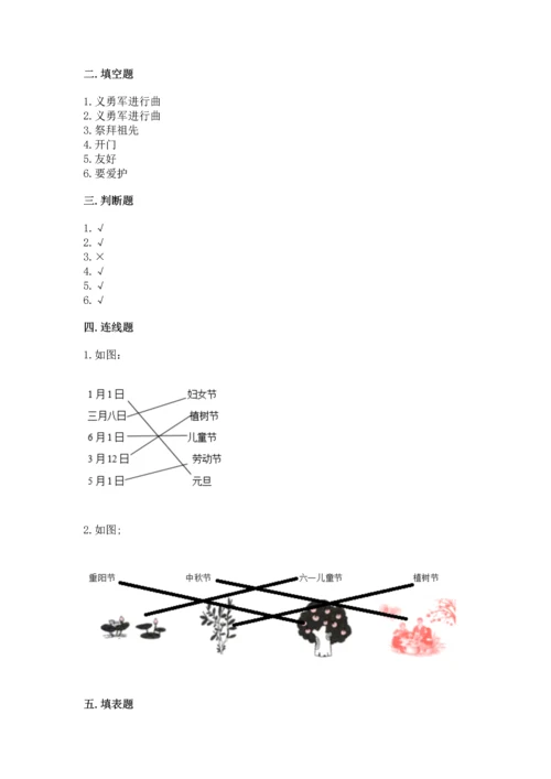 最新部编版二年级上册道德与法治 期中测试卷附答案（名师推荐）.docx