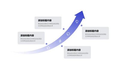 关系页-蓝色商务风4项向上递进关系图示