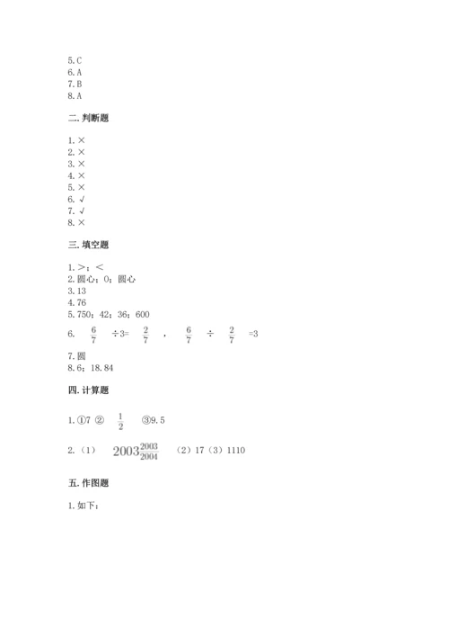 人教版六年级上册数学期末测试卷（综合题）word版.docx