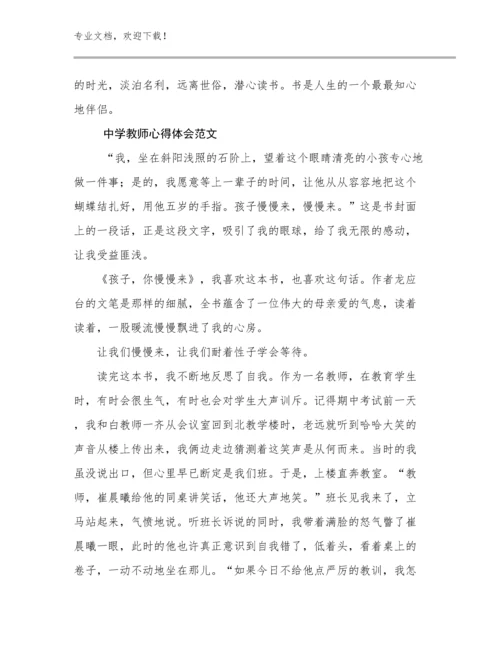 中学教师心得体会范文优选范文25篇.docx