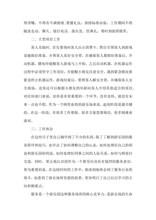 游乐场的个人工作心得五篇.docx