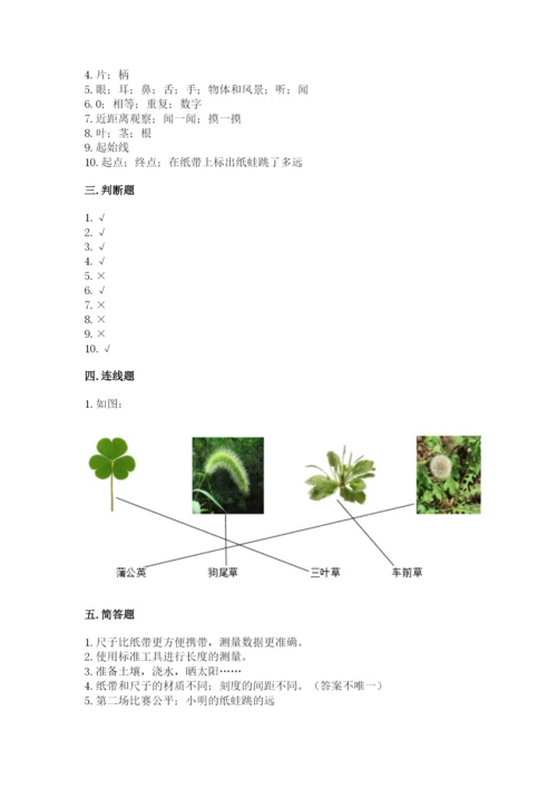 教科版一年级上册科学期末测试卷及参考答案（研优卷）.docx