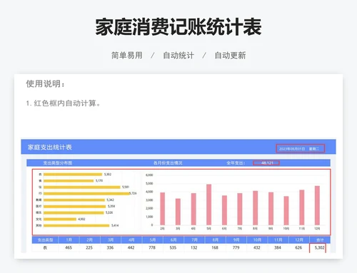家庭消费记账统计表