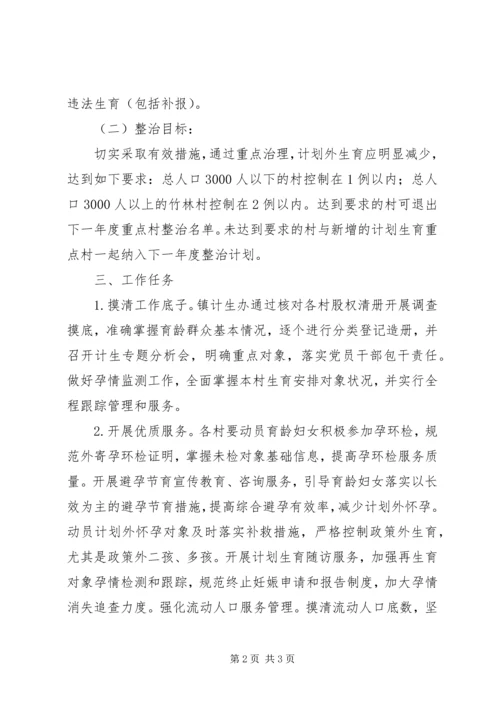乡镇计划生育重点村整治方案.docx
