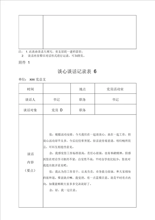 教师党员间谈心谈话记录6篇