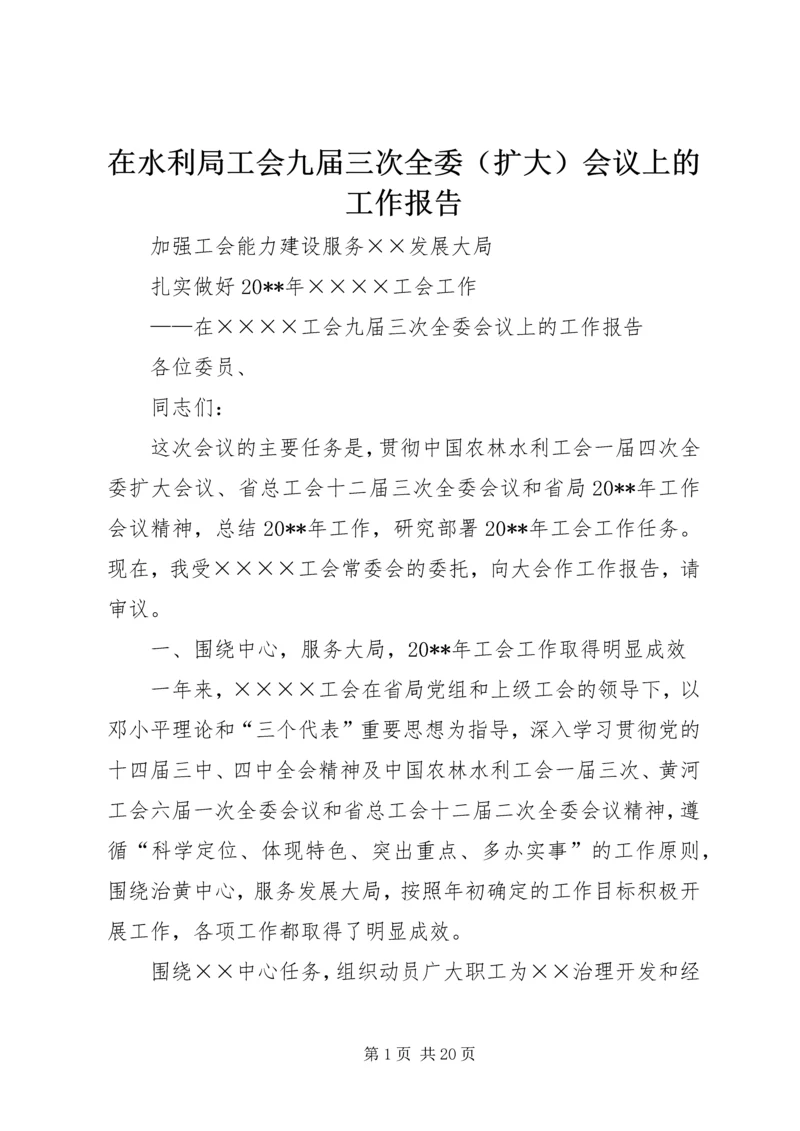 在水利局工会九届三次全委（扩大）会议上的工作报告.docx