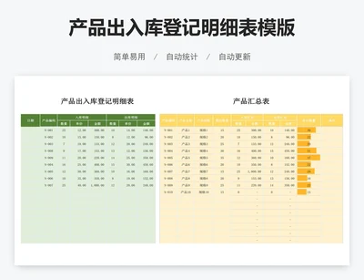 产品出入库登记明细表模版