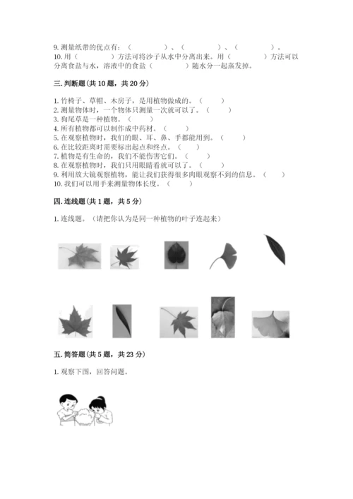 教科版一年级上册科学期末测试卷【模拟题】.docx