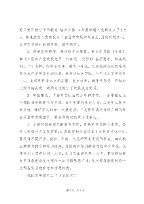 社区发展党员工作计划范文.docx