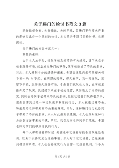 关于踢门的检讨书范文3篇.docx