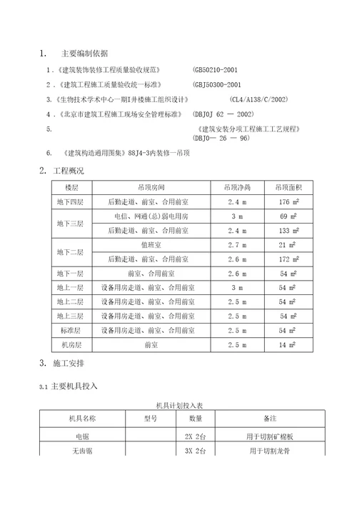 矿棉板吊顶施工方案