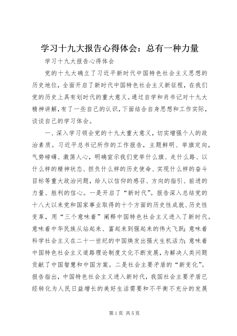 学习十九大报告心得体会：总有一种力量 (2).docx