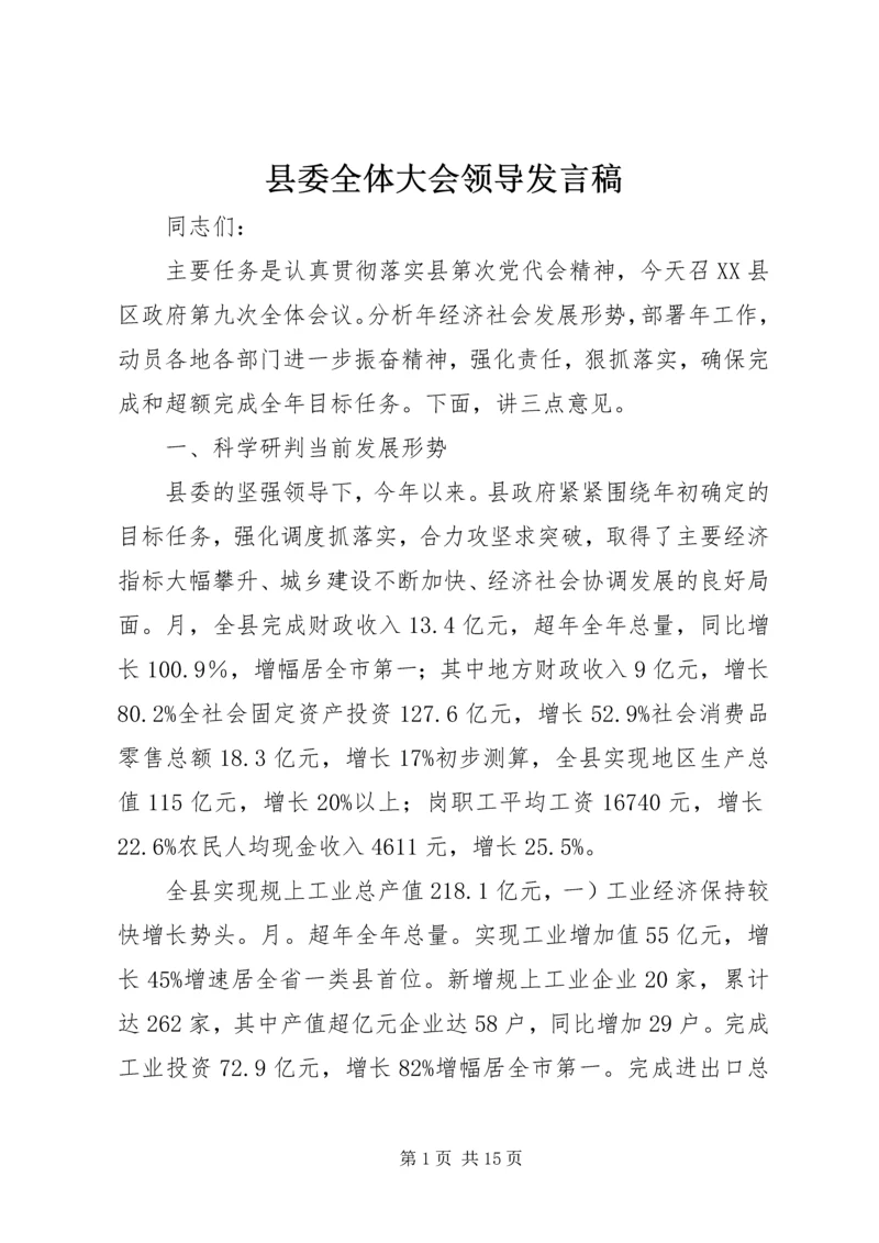 县委全体大会领导发言稿.docx