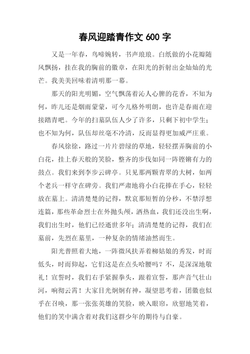 春风迎踏青作文600字.docx