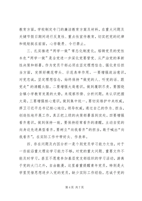 小学党支部XX年民主生活会暨工作专题汇报.docx
