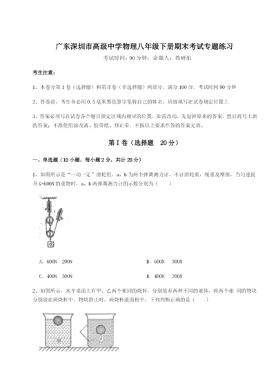 广东深圳市高级中学物理八年级下册期末考试专题练习A卷（解析版）.docx