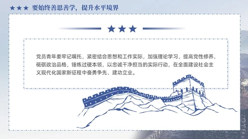蓝色政党做一名新时代优秀的青年党员党课PPT党建