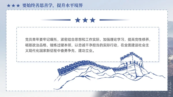蓝色政党做一名新时代优秀的青年党员党课PPT党建
