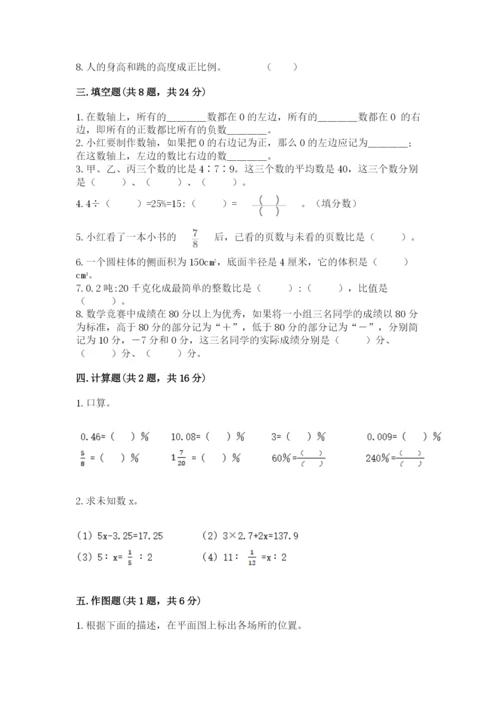 冀教版小学六年级下册数学期末综合素养测试卷【夺分金卷】.docx