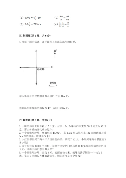 小学六年级下册数学期末卷附答案（满分必刷）.docx