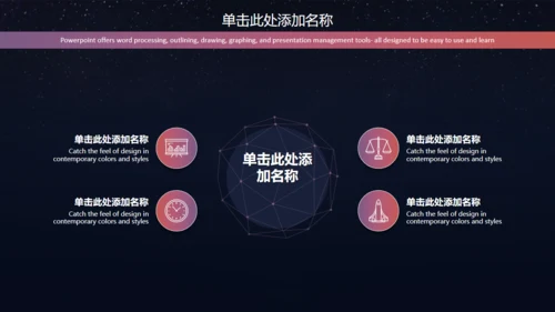 苹果星空风格商业通用PPT模板