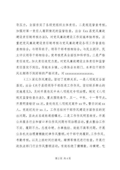 某监察局年度党风廉政建设工作报告.docx