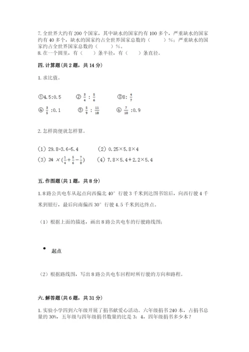 小学六年级上册数学期末测试卷含完整答案【有一套】.docx