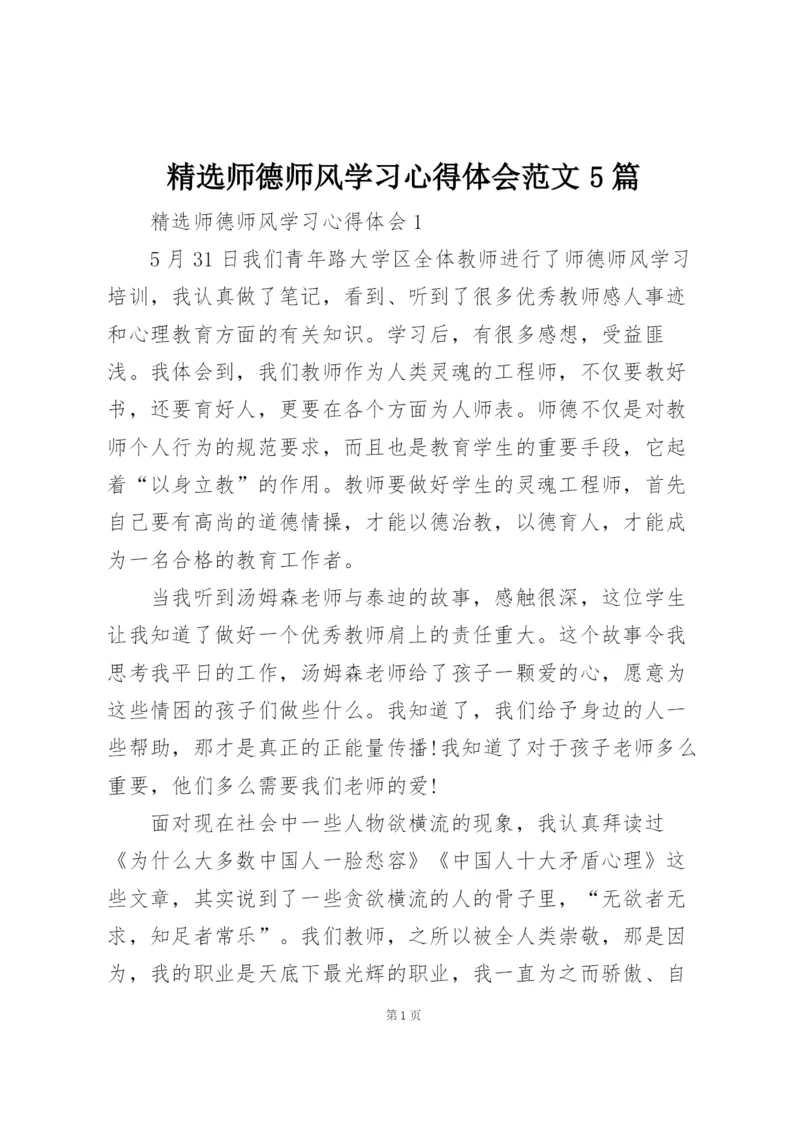 精选师德师风学习心得体会范文5篇.docx