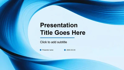 蓝色简约流体商务风半年度工作总结主题模板