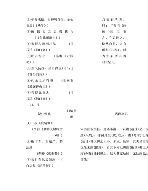 精品再发，含有答案-120个文言实词归纳串记练19-36