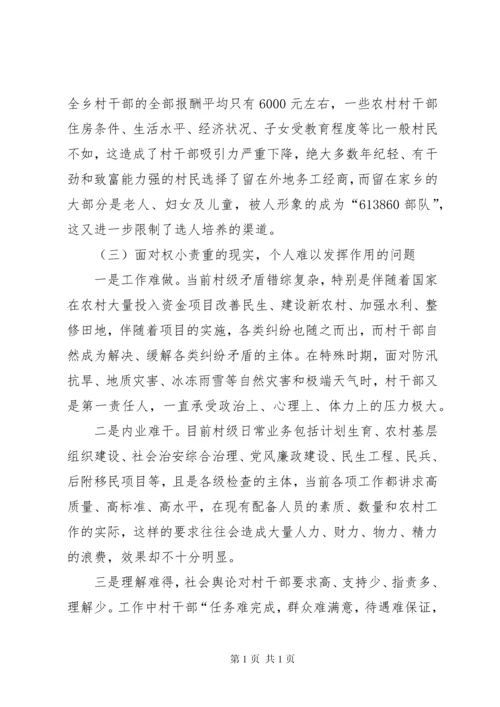 村干部队伍建设调研报告范文大全.docx