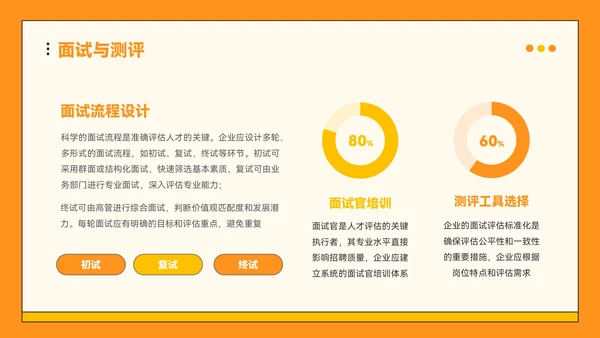 橙色插画风企业校招PPT模板
