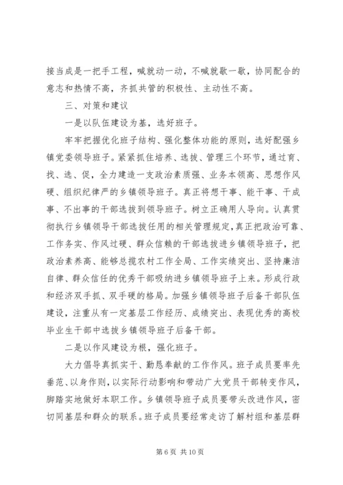 政治建设专题之乡镇领导班子思想政治建设情况报告.docx