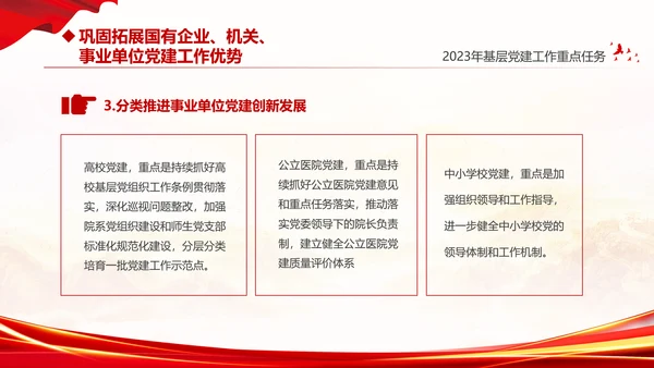 红色大气党建党课基层党建工作重点任务课件PPT二十大报告