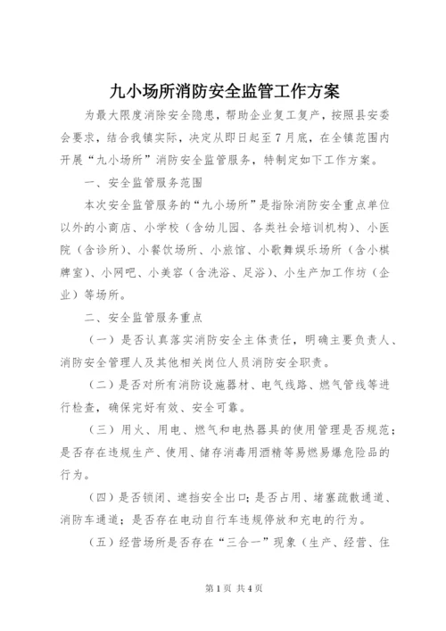 九小场所消防安全监管工作方案.docx