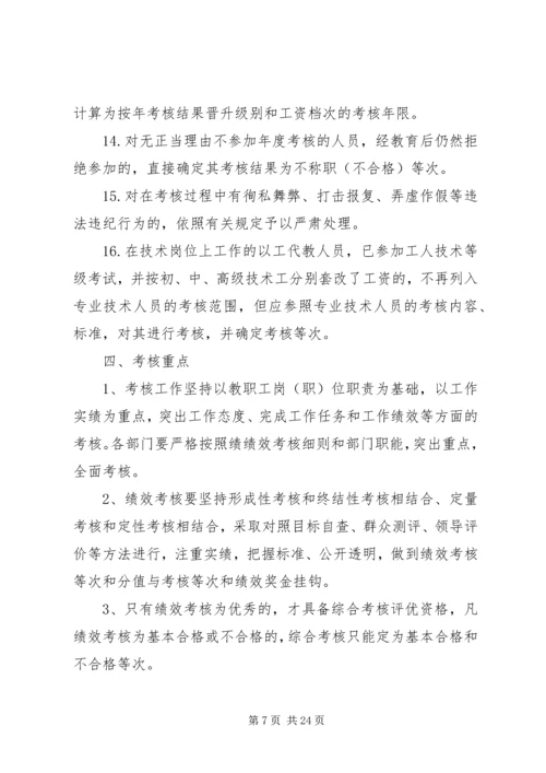 阳浏一中教职工年度考核实施方案.docx