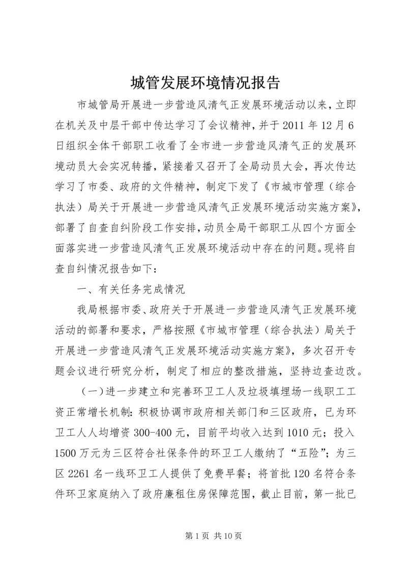 城管发展环境情况报告.docx