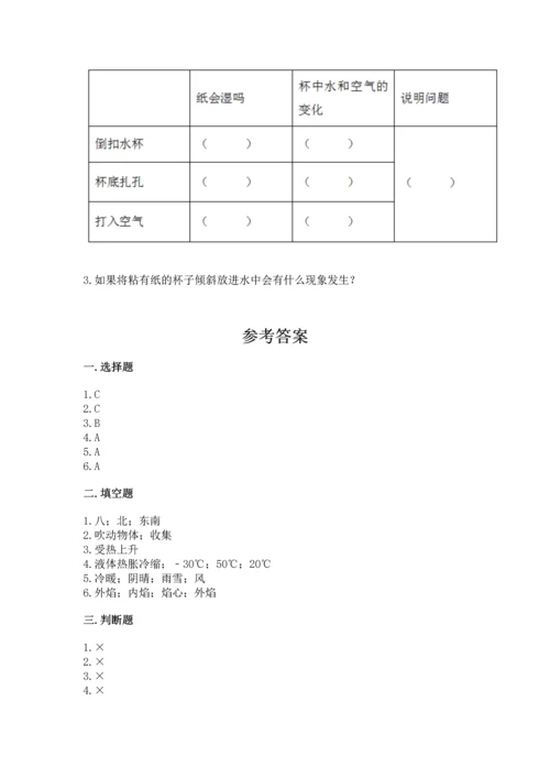教科版三年级上册科学期末测试卷（考点梳理）.docx
