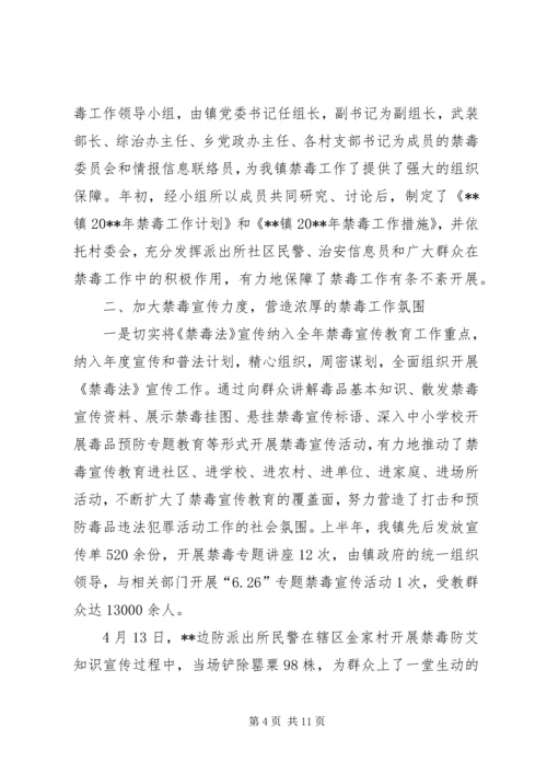 乡镇禁毒半年工作总结.docx