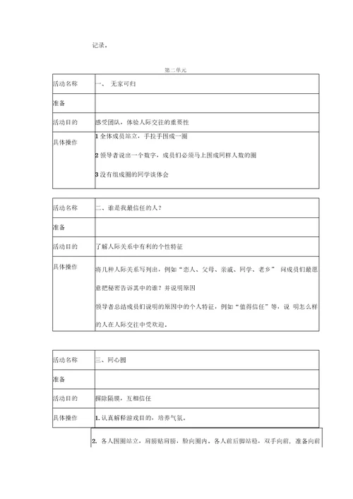 人际关系团体辅导方案报告