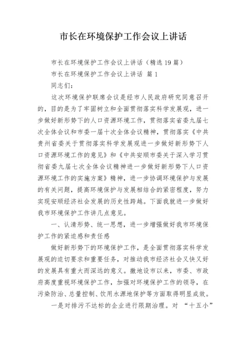 市长在环境保护工作会议上讲话.docx