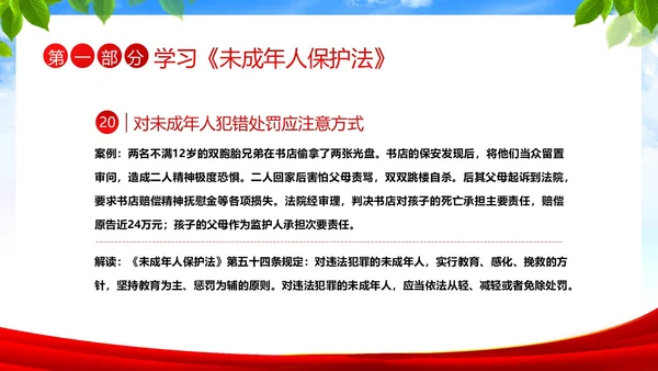 保护未成年人学习未成年人保护法讲座PPT课件公益宣传