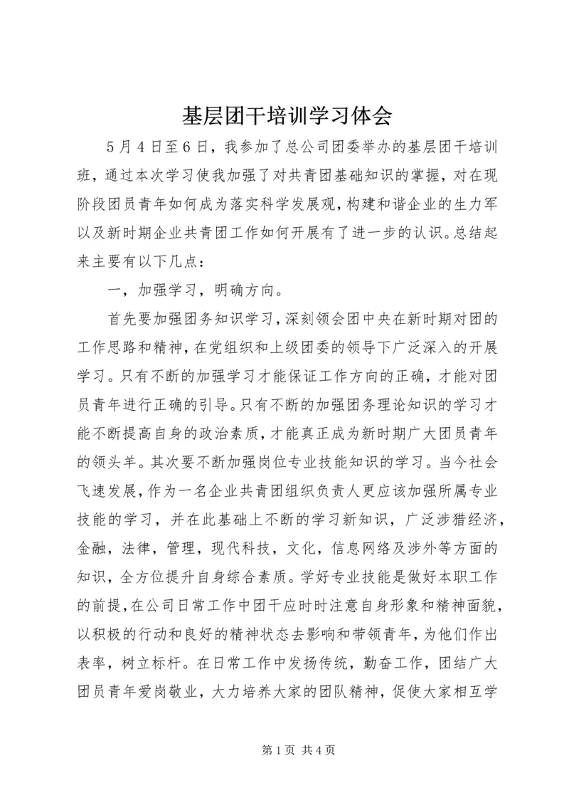 基层团干培训学习体会.docx