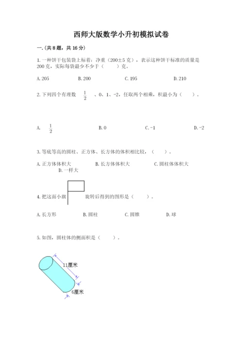 西师大版数学小升初模拟试卷精品（名师系列）.docx