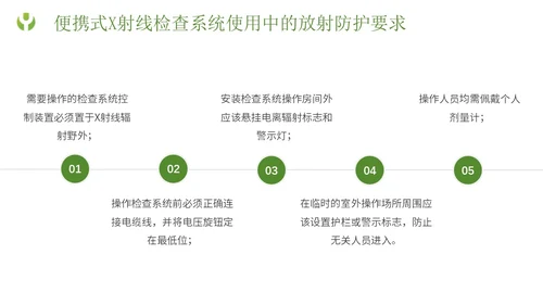 绿色简约形状放射防护培训主题PPT模板安全培训