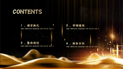 金色奢华商业融资计划书通用PPT模板
