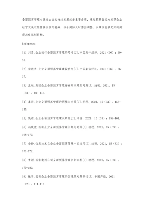 企业全面预算管理的执行与分析.docx