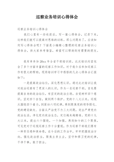 巡察业务培训心得体会.docx