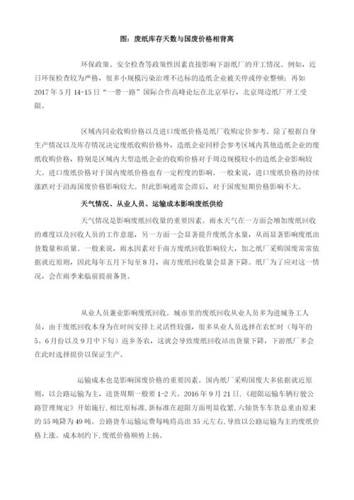 我国废纸行业回收标准概述及废纸定价逻辑分析.docx