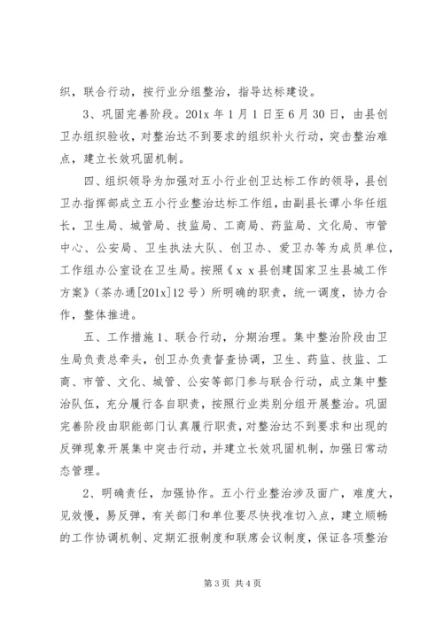 五小行业专项整治方案.docx